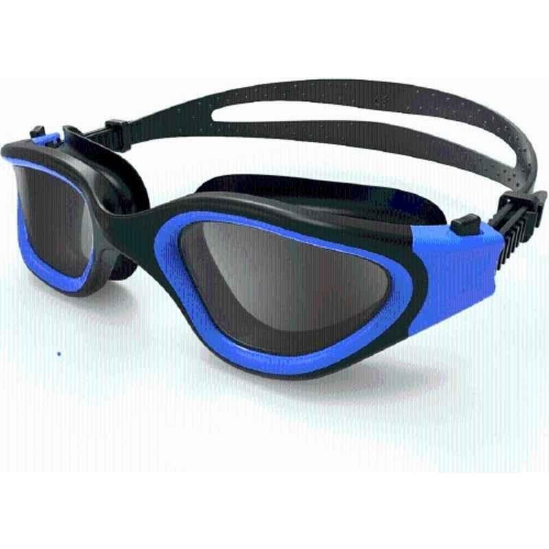 Matrica Black & Blue Swimming Goggle with Protective Soft Carry Case
