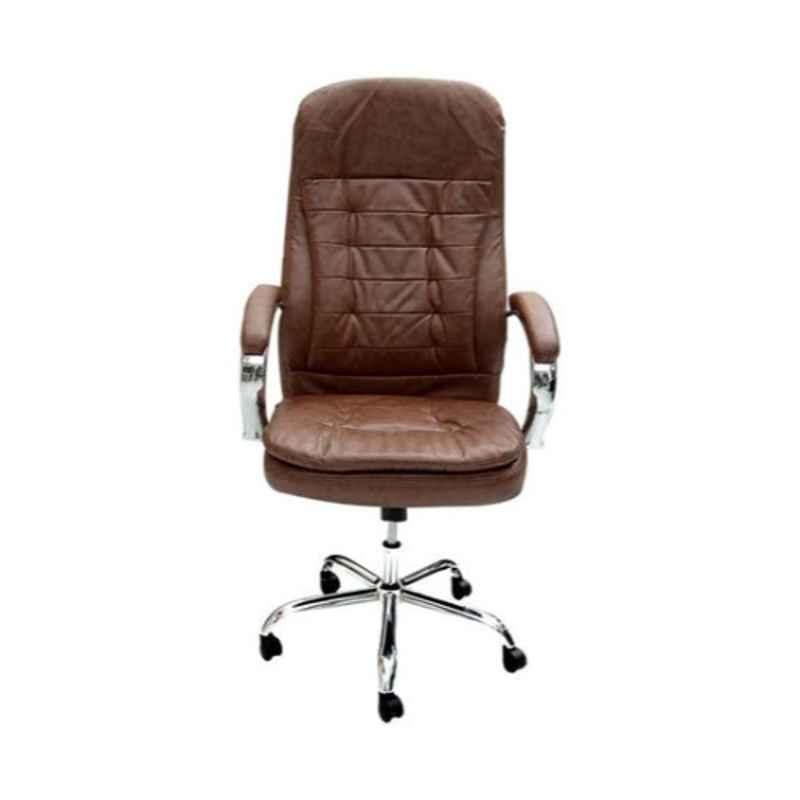 Karnak 10 kg 48x90x50cm PU Leather & Foam Brown Executive Office Chair, KC108