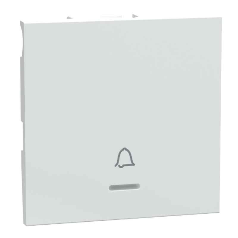 Schneider Electric Unica Pure Plus 6A 1M White Bell Press Switch with LED Indicator, UN6FB2M_WE