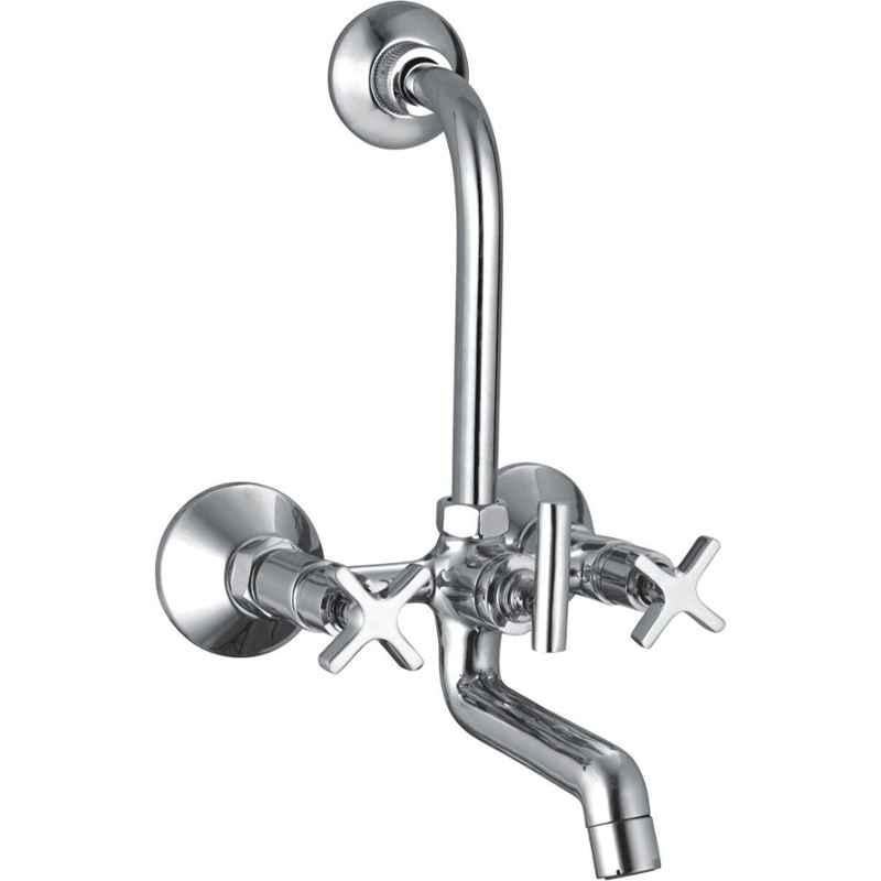 Natraj Carol Chrome Finish Brass Wall Mixer with L Bend, CR 3128