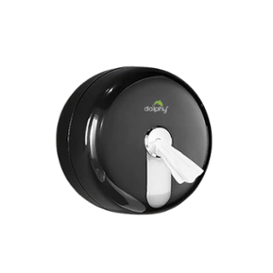 Dolphy ABS Black Wall Mounted Center Pull Toilet Roll Dispenser Holder, DTPR0033