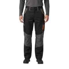 ATACAMA 240GSM Polyester & Cotton Charcoal Grey & Orange Industrial Work Trouser, AWT007CG, Size: 32