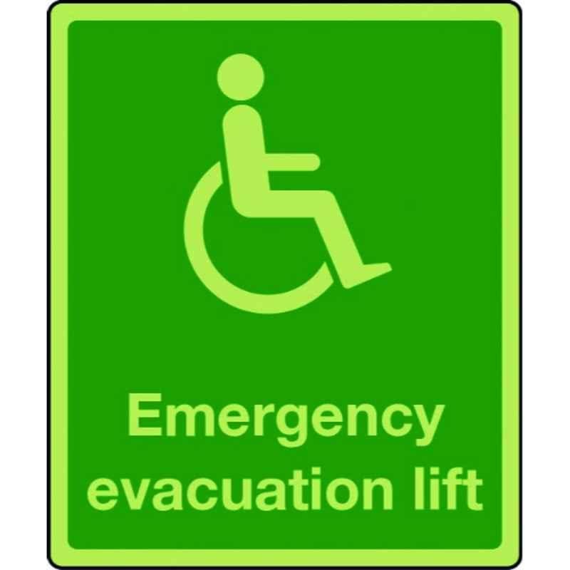 Color World Express Vinyl Self Adhesive Emergency Evacuation Lift Signage Sticker with Both Side Laminated