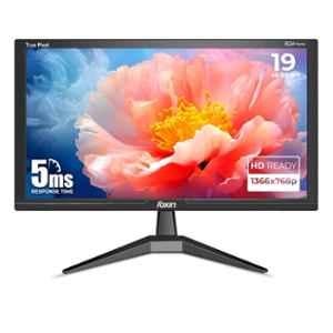Foxin Crystal 19 inch 1366x768p HD Black Flat LED Monitor with True Pixel, Anti Glare, HDMI & VGA Ports