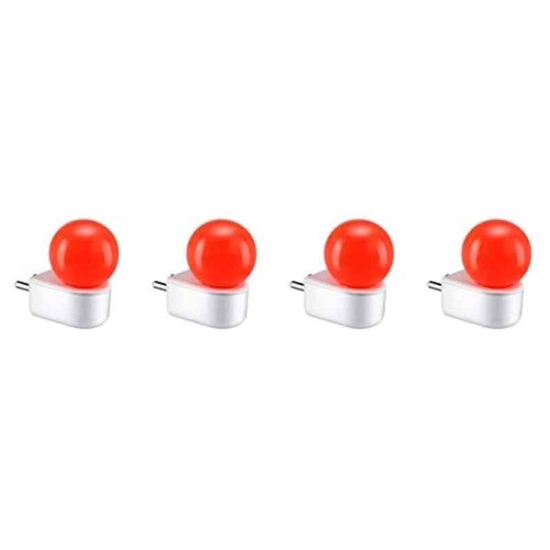 Orient Electric Deco 0.5W Red Plug n Play LED Night Lamp with 2 Pin Socket, Glare-Free Brightness & BIS Approved (Pack of 4)