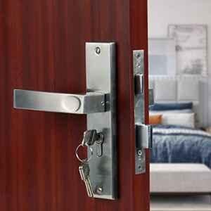 Saze Fasino 8 inch Stainless Steel Matt Finish Cylindrical Plate One Side Key Mortise Door Lock Handle Set with 3 Keys