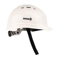 Mallcom Diamond XIII White Ratchet Safety helmet with CH01STR Chin Strap Set