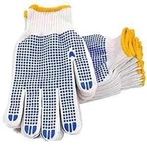 SSWW 60g White on Blue Dotted Hand Gloves (Pack of 60)