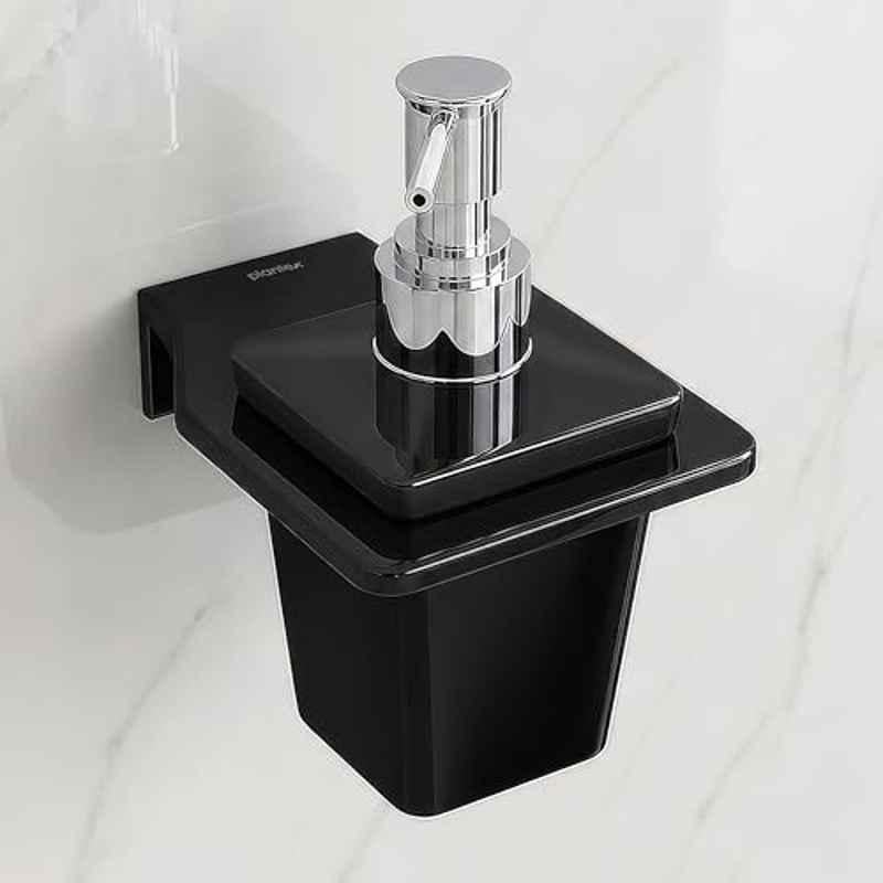 Plantex Liquid Soap Dispenser for Bathroom/Acrylic Shampoo Dispenser/Hand Wash Dispenser/Bathroom Accessories VIB-137, Black