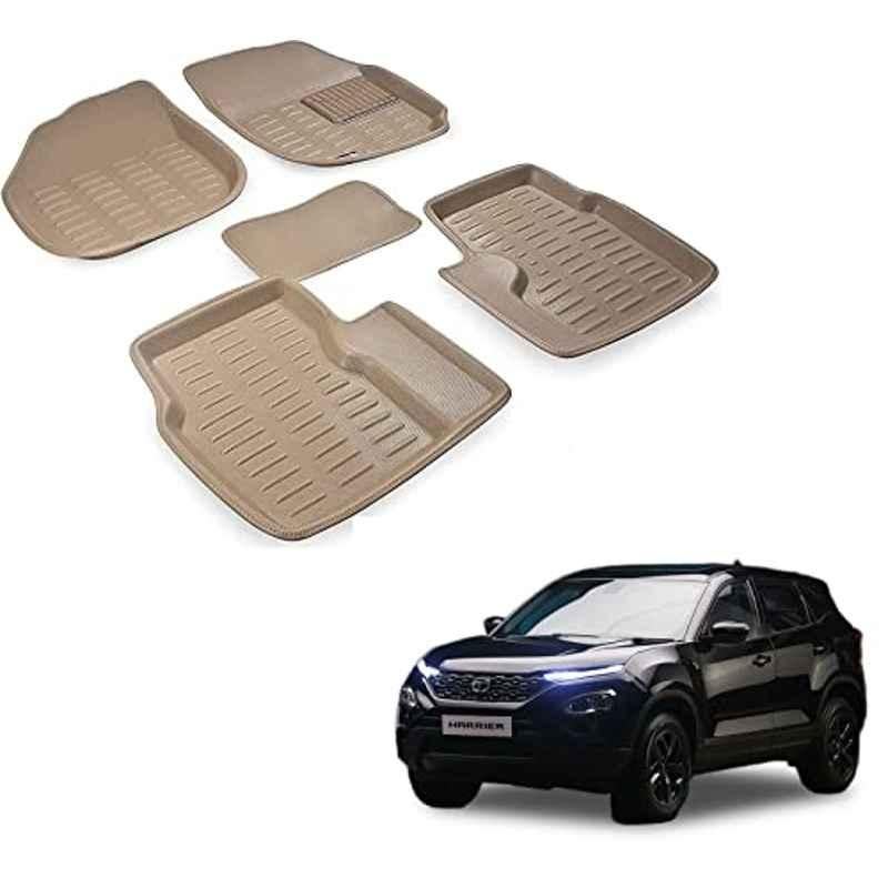 Kozdiko 3D Beige Car Foot Mat Set for Tata Harrier, MMATUUNG_18