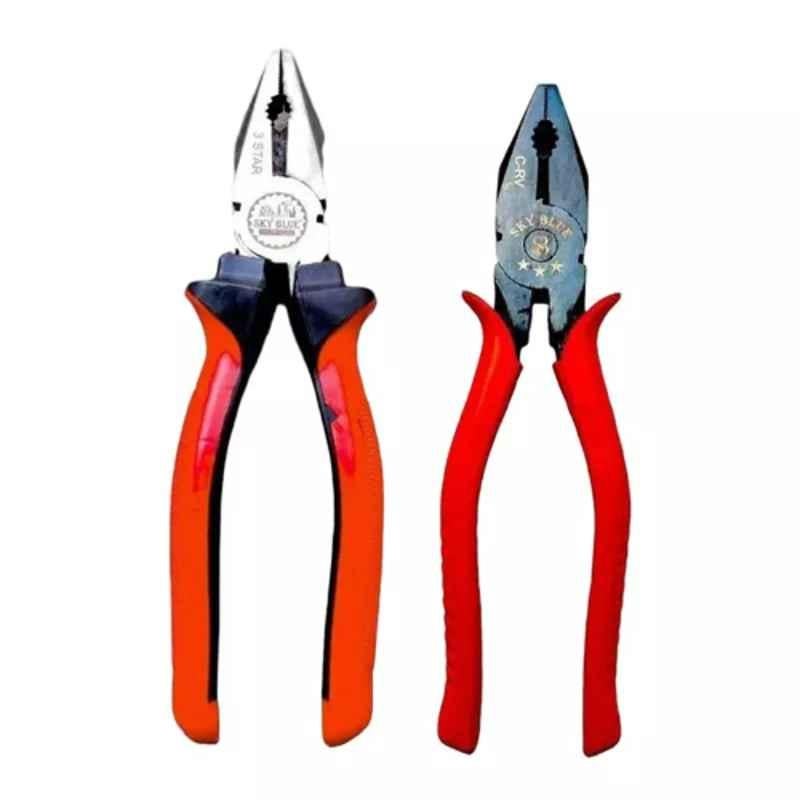 Sky Blue 8 inch Stainless Steel Lineman Plier, SBE419 (Pack of 2)