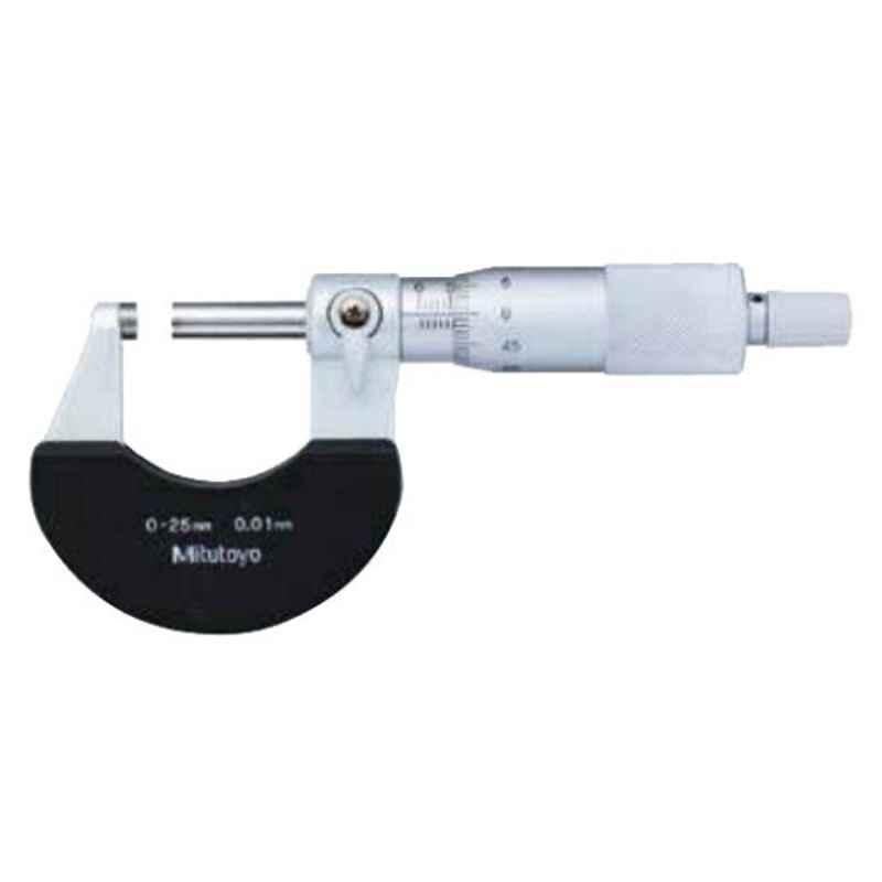 Mitutoyo 0-25 mm Ratchet Stop Outside Micrometer, 102-301