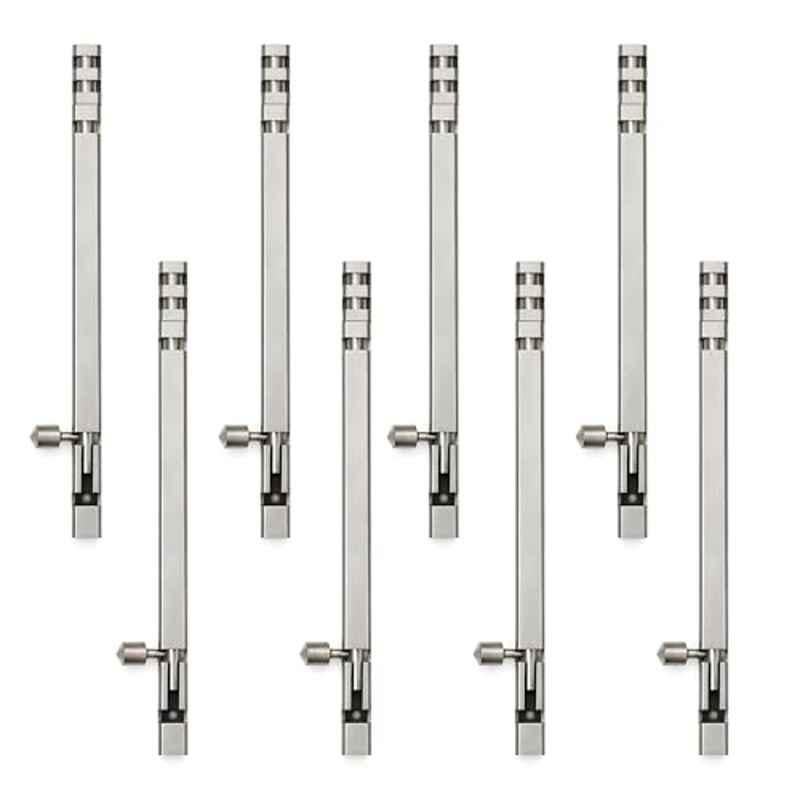 Plantex Stainless Steel Tower Bolt/Tower Bolt for Home, Offices Doors & Windows/12 inch Tower Bolt for Main Door/Door Latch/Kundi/Door Latch for Windows - Pack of 8 (Satin)