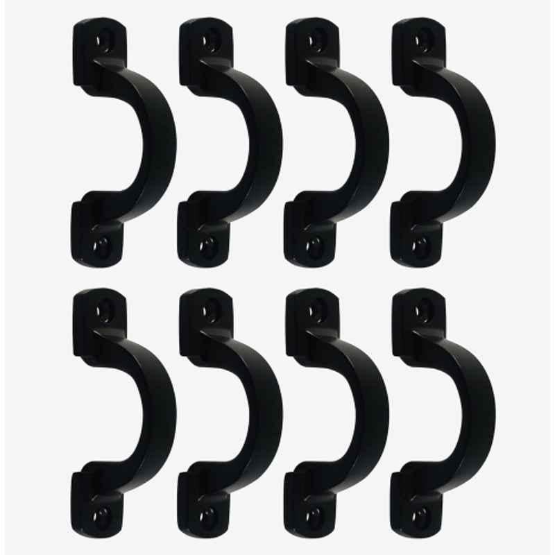 Mix & Match Victorian 3 inch Cast Iron Black Matte Finish Cabinet Pull Handle for Wardrobe, Cupboard & Window (Pack of 8)