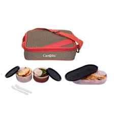 Carrolite 650ml Brown & Black Plastic Lunchbox, Black_P-11 (Pack of 2)