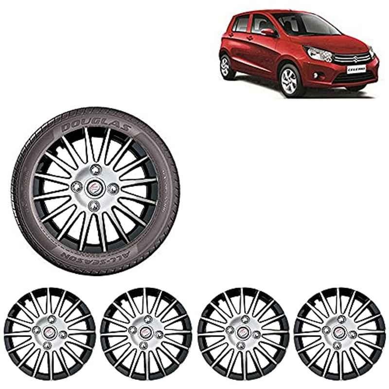 Auto Pearl 4 Pcs 13 inch ABS Silver & Black Car Wheel Cover Set for Maruti Suzuki Celerio LXI