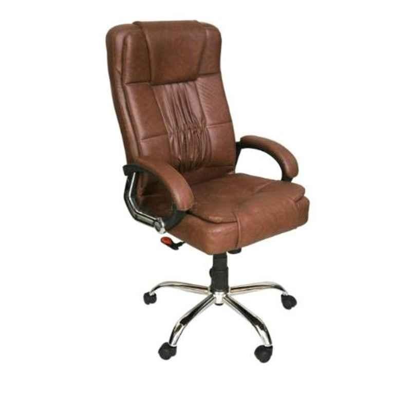 Modern India Leatherate Brown High Back Office Chair, MI287