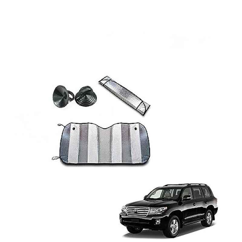 Kozdiko Aluminium Foil UV Protection Silver Windshield Sun Shade for Toyota Land Cruiser
