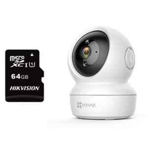 EZVIZ C6N Full HD Indoor Home Camera with Night Vision, 2-Way Audio, 64GB Memory Card & MicroSD Card Slot Upto 256GB by Hikvision, CS-TY1 (B0-1G2WF)