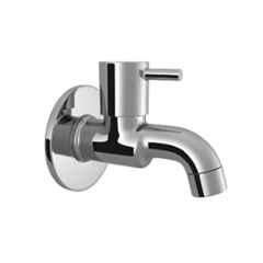 RN 1/2 inch Brass Ingot Nickel & Chrome Plated Flow Bib Cock with Wall Flange