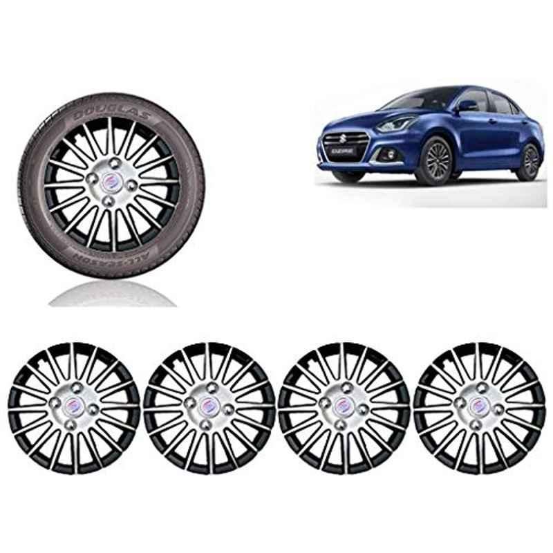 Auto Pearl 4 Pcs 14 inch ABS Black & SIlver Car Wheel Cover Set for Maruti Suzuki Swift Dzire 2020