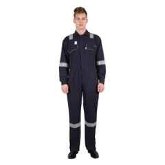 Club Twenty One Workwear IFR Pro Mod Modacrylic & Cotton Navy Blue Safety Coverall, 3014, Size: L