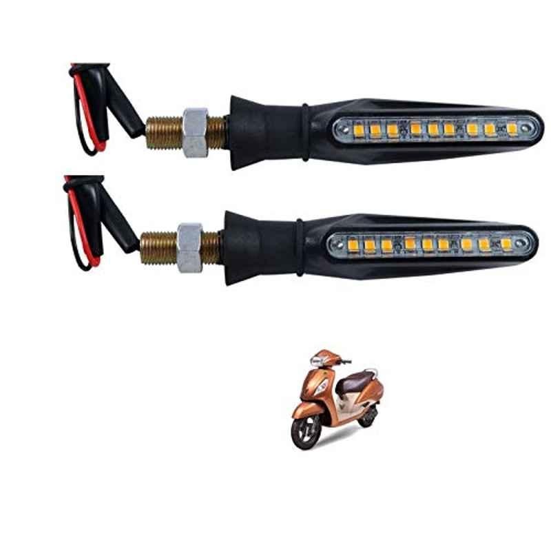Kozdiko 4 Pcs Plastic Front & Rear Side Sleek Yellow Bike Indicator Set for TVS Jupiter