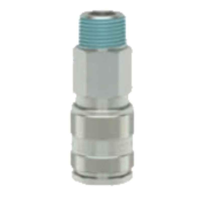 Ludecke ESOI38A R 3/8 Single Shut-off Tapered Male Thread Quick Connect Coupling