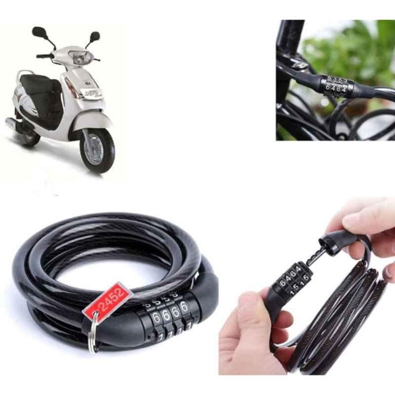Auto Pearl PVC & Plastic Black Combination Cable Lock for Duro, 918