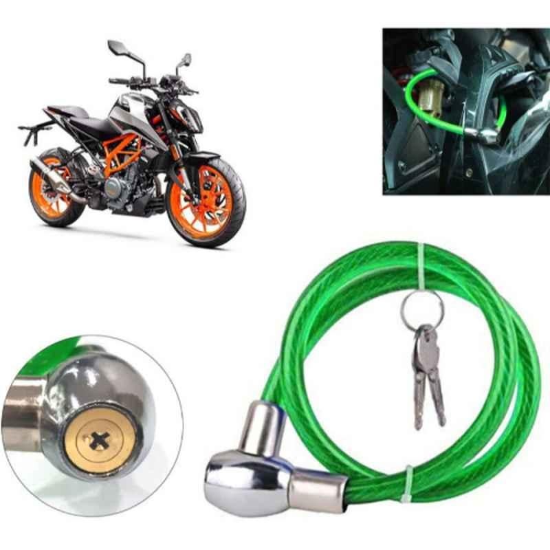 Auto Pearl PVC & Plastic Green Heavy Duty Cable Lock for 390 Duke BS6, 392