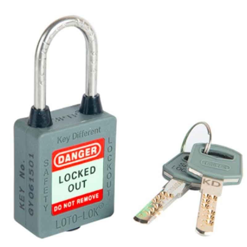LOTO-LOK 20mm Stainless Steel & Nylon Grey Three Point Traceability Padlock, 3PTPGYKDR40