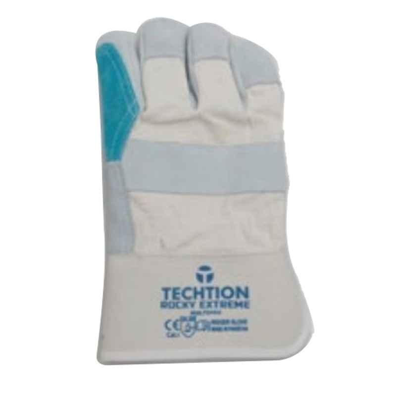 Techtion Rocky Extreme Multipro Heavy Duty Premium Leather Working Safety Gloves with Reinforced Palm & Rubberized Cuff