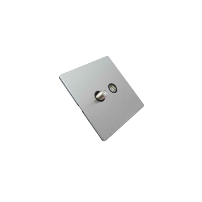 RR Vivan Metallic Brushed Stainless Steel Satellite & Isolated Outlet Co-Axial Socket with Black Insert, VN6642AM-B-BSS