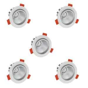 Fybros Pace 5W Aluminium Warm White Round LED COB Down Light, FLS5761E (Pack of 5)
