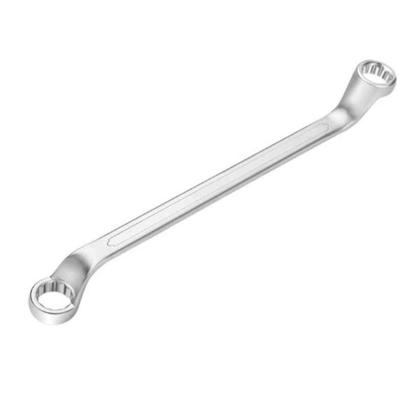 Tolsen 24x27mm CrV Chrome Plated Industrial Double Ring Spanner, 15880