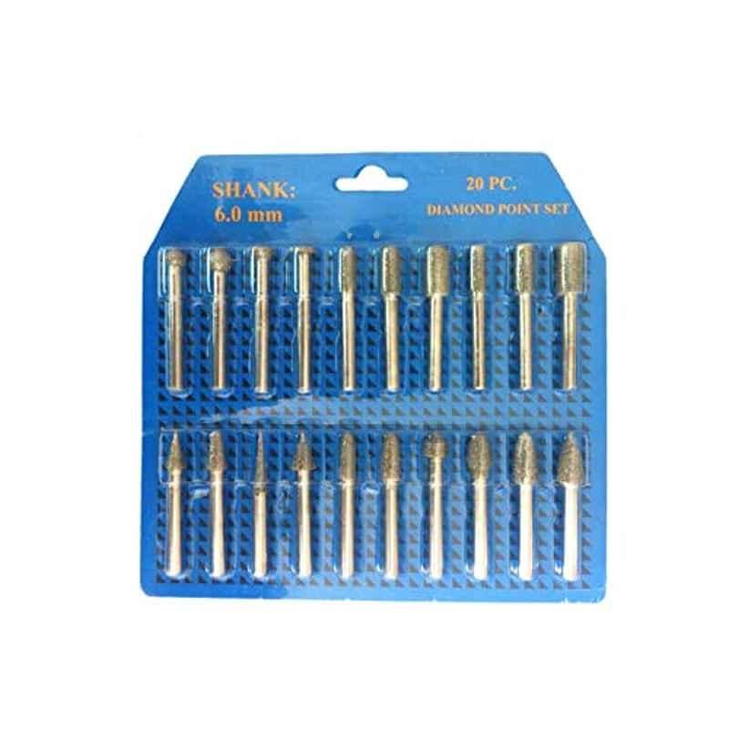 Abbasali 20 Pcs 6mm Coarse Grained Diamond Point Pencil Set