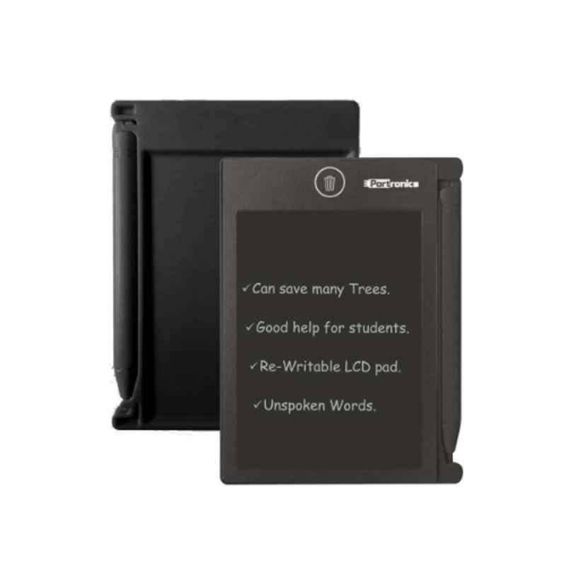 Portronics Ruffpad 4.4 3V 4.4 inch Black Re-Writable LCD Pad, POR 059
