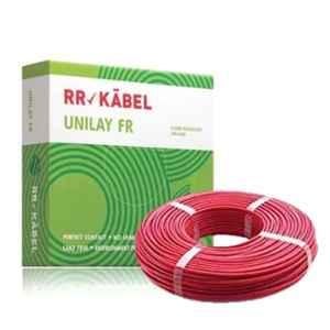 RR Kabel 6 sqmm Single Core PVC Red RR-Unilay FR Flexible Cable, Length: 90 m
