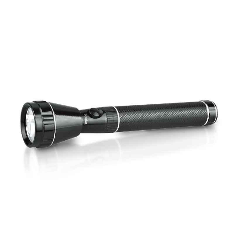 Impex 2Pcs 2000mAh Aluminium Black Rechargeable LED Flashlight Set, CB 2222