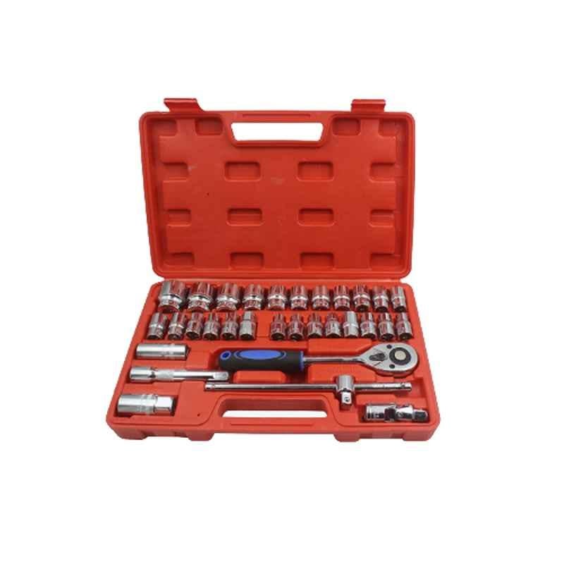 Hillgrove 32 Pcs Heavy 1/2 inch Combination Ratchet Spanner Tool Set with Carry Case, HG0101