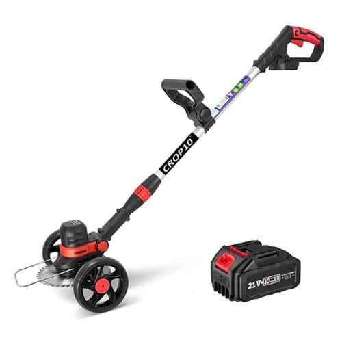 3 in 1 Cordless Grass Trimmer Edger Lawn Tool Bush Cutter with 2 Batteries, Black
