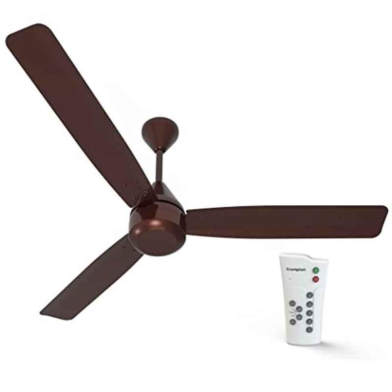Crompton Energion Cromair 48 inch 28W Aluminium Coffee Brown BLDC Anti Dust Ceiling Fan with Remote & 5 Years Warranty, Size: 1200 mm