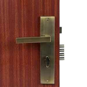 Homexpert LB-201 10 inch Stainless Steel Antique Brass Finish Cylindrical Plate One Side Key Mortise Door Lock Set