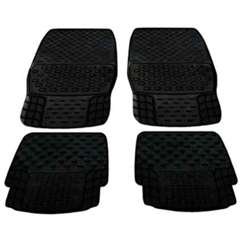 Kozdiko 4 Pcs PVC & Rubber Black Car Floor Mat Set for Jaguar XJ-Type