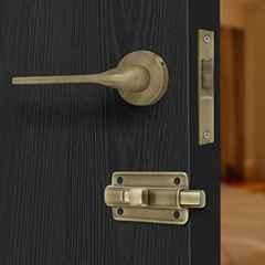 Plantex Pearl Mortise Door Lock for Balcony and Bathroom Door Lock/Keyless Pull Handle Set with Baby Latch 7060 Antique Brass Finish