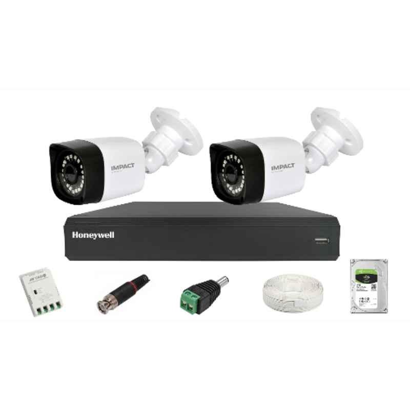 Impact by Honeywell 2MP CCTV Kit with 2 Bullet Camera, 4CH AHD DVR, 1TB Hard Disk & All Accessories, I-MKIT4CH-5