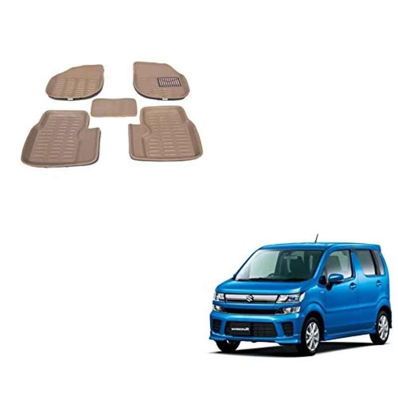 Kozdiko 3D Beige Car Foot Mat Set for Maruti Suzuki Wagonr 2019-Present, koz_88161