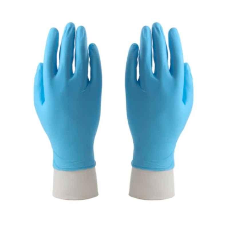 Ameriza 100Pcs E133601921 Nitro I Sky Blue Non-Sterile Nitrile Disposable Gloves Box, Size: M