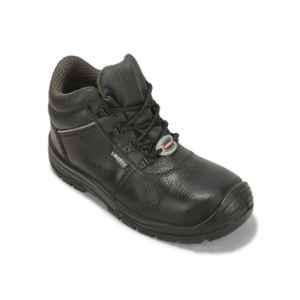 Liberty Surksha1LA Synthetic Leather High Ankle Steel Toe Black Safety Shoes, Size: 5
