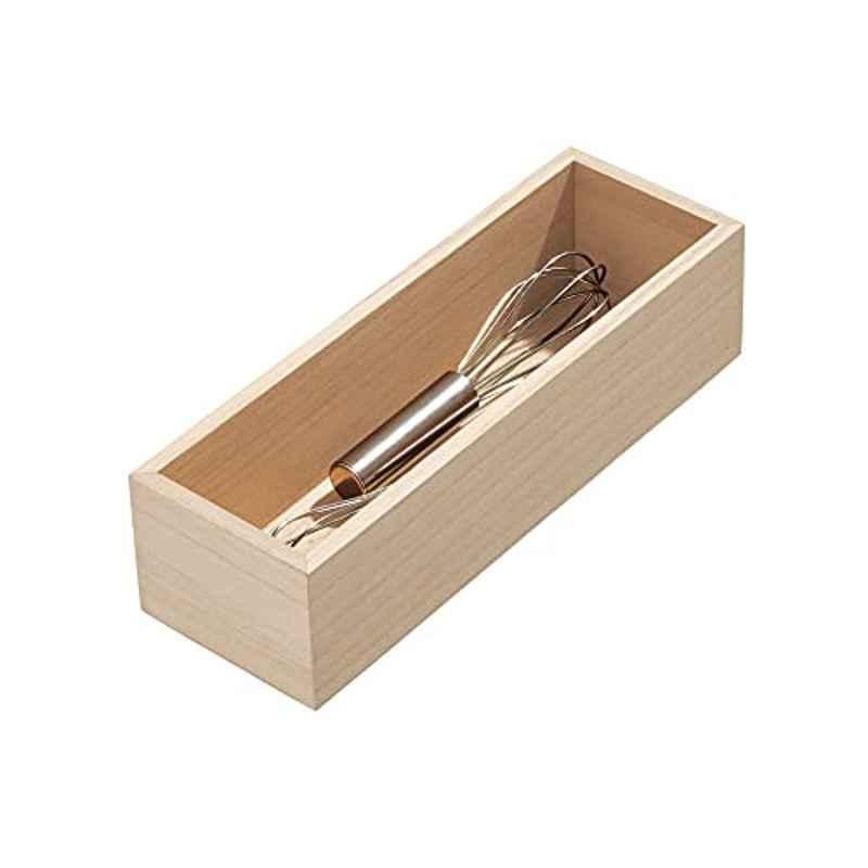 iDesign 10x3.3x2.5 inch  Wood Natural Drawer Organizer, 33020